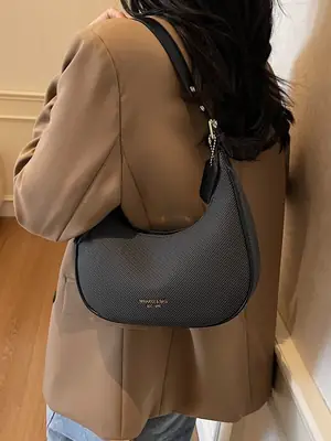Women's Black Crossbody Bag 2025 New Niche Design