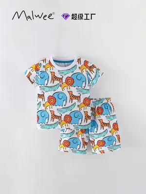 Cross-border Malwee Boys T-Shirt Summer Casual Two-piece Set