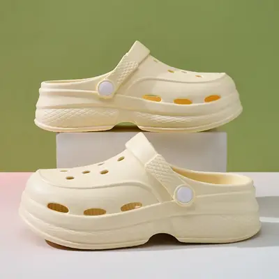 Women's White EVA Beach Slippers with Thick Sole