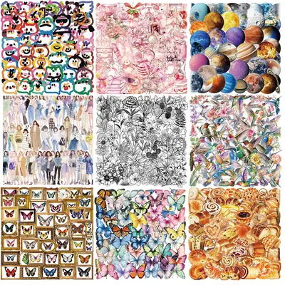 A variety of 50 double transparent stickers transparent waterproof DIY hand account material mobile phone notebook personality ins decorative stickers