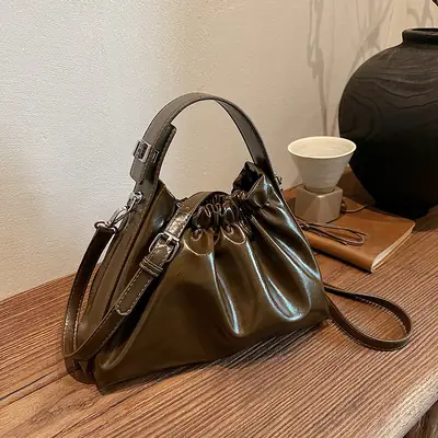 2024 New Fashion Shoulder Crossbody Bag Olive Gloss