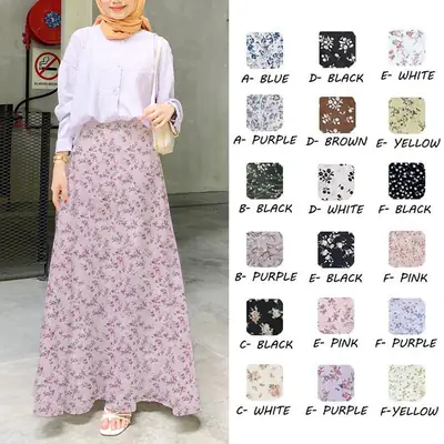 Women Floral High Waist Skirt Set White