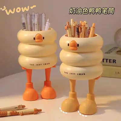 Judy Duck Pen Holder Large Capacity White