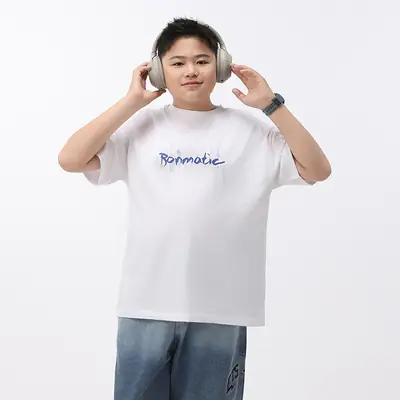 White Fat Size Boys T-Shirt Cotton Short Sleeve