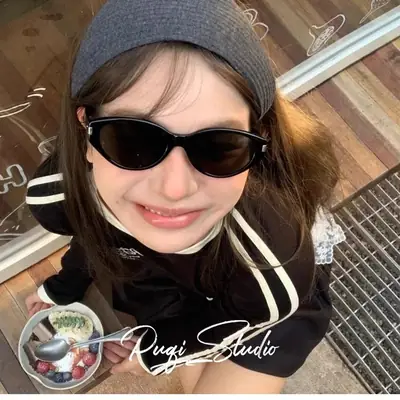2025 New Cat's Eye Sunglasses Women Men Retro Round Face Polarized UV Protection