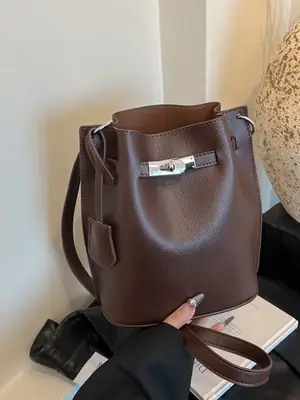Brown Bucket Bag Women's Casual Shoulder Crossbody 2026