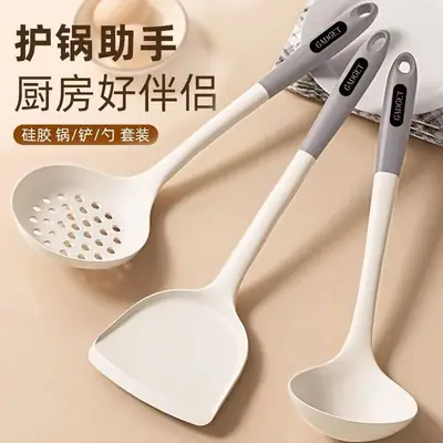 Food grade silicone spatula household non-stick high temperature resistant spatula silicone spoon spoon spatula three-piece set wholesale