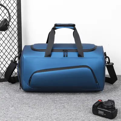 Men Large Capacity Blue Crossbody Travel Bag