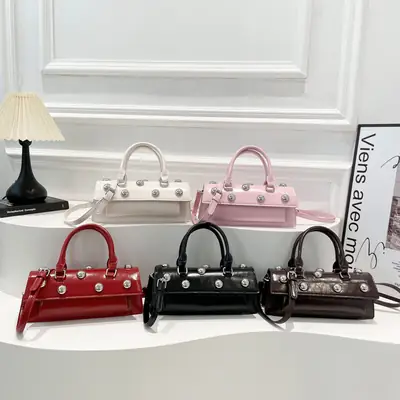 2025 Korean Style Women's Black Shoulder Bag Set
