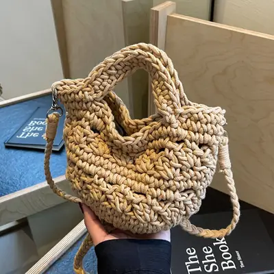 Women's Braided Crossbody Bag Tan 2024 New