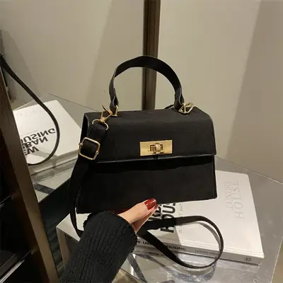 Black Retro Shoulder Crossbody Bag 2025 Kelly Style