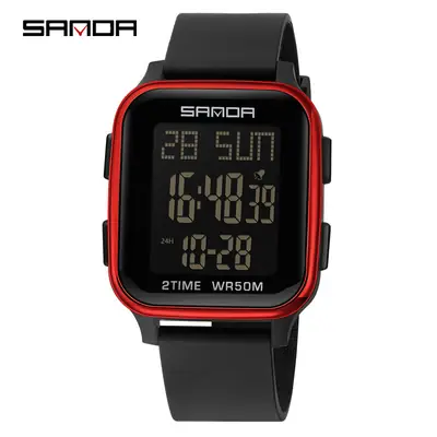 Sanda Digital Watch Black 24Hr Display 15:07