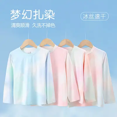 Pink Tie-Dyed Boys T-Shirt Long Sleeve Summer Wear