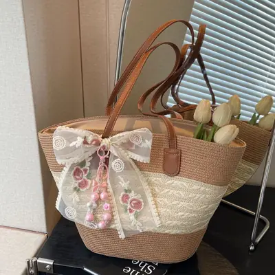 Women Straw Woven Beach Bag Large Capacity 2026