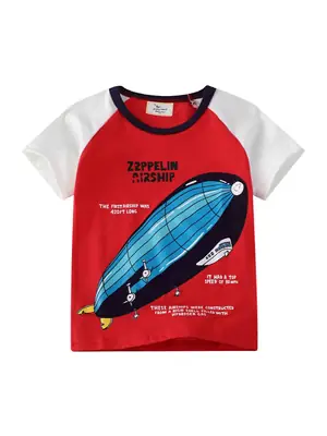 2025 Summer Boys T-Shirt White Short Sleeve Contrast Sleeve