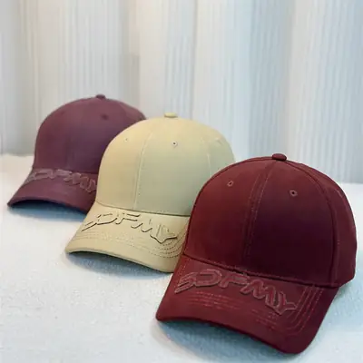 Sticking Cloth Letter Embroidered Baseball Cap Brown