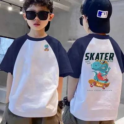 Boys Friends T-Shirt White Blue 2025 Summer