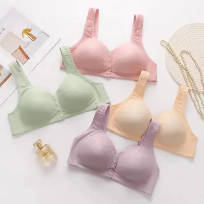 Pink Jacquard Cotton Push-Up Vest Bra for Women