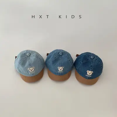 Baby Denim Cap with Bear Embroidery 1-2Yrs