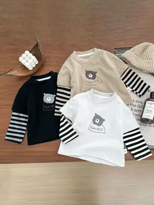 Boys Spring Base Western Style T-Shirt Long Sleeve