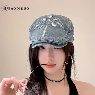 New British Retro Denim Cap Joker Unisex Spring Autumn
