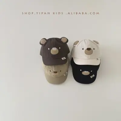 One Pan South Korea Baby Hat Cartoon Bear Sun Hat