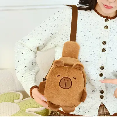 Cute Plush Kapibala Shoulder Bag for Women