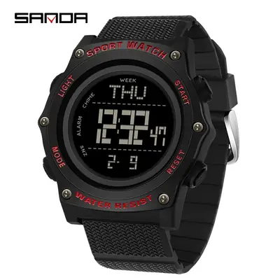 Sanda Brand Joker Student Watch Green Strap Digital Display