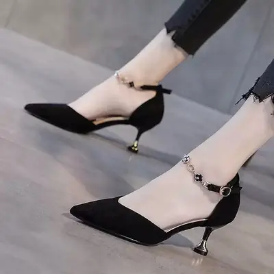 Women Pointed Stiletto Sandals with Buckle Strap