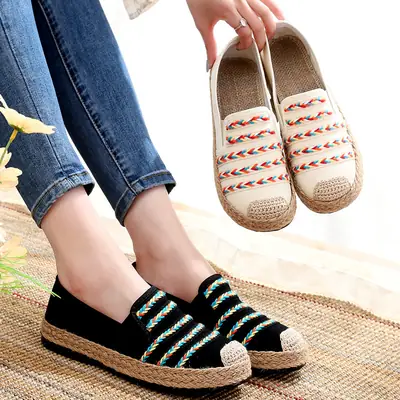 Women's Breathable Ethnic Slip-on Shoes with Colorful Straps