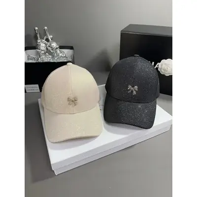 Korean Style Sequin Bow Baseball Cap