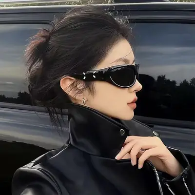 Orange Narrow Frame Cycling Sunglasses for Women
