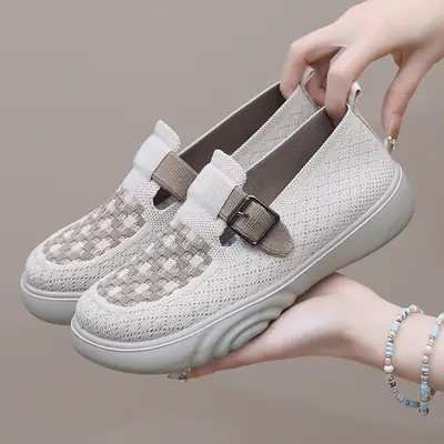 Shoes Women's Spring and Autumn New Plaid Casual Shoes Lazy Slip-on Shoes Cross-border Wholesale Shoes Comfortable Lightweight Women's Shoes