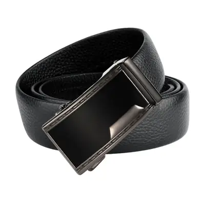 Men's Automatic Buckle Belt Genuine Leather Black