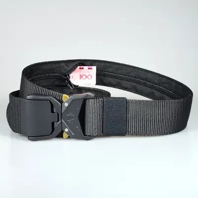Men's Tactical Hidden Money Belt with Aluminum Buckle