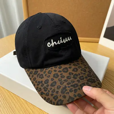 Chiru Leather Leopard Cap for Men Women Brown