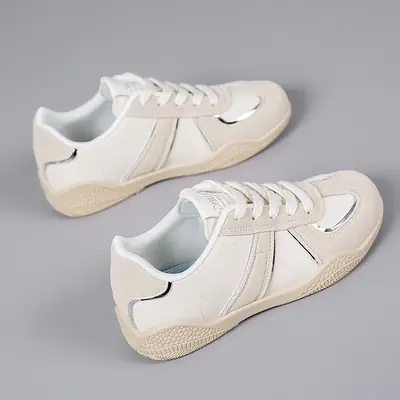 Women's White Casual Sneakers with Soft Sole