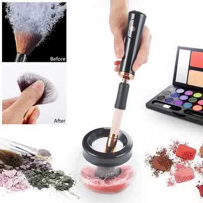 USB Rechargeable Makeup Scrubber Brush Cleaner Three-Speed