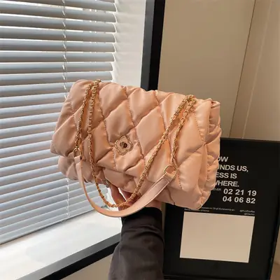 Ringed Chain Bag Women's 2025 New Fashionable Summer Fashion Popular Shoulder Bag Large Capacity Commuter Tote Bag
