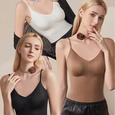 White Two-In-One Bra Vest Large U-Shaped