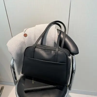 Black Korean Style Large Capacity Shoulder Bag Women Spring 2025
