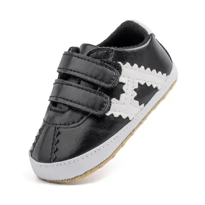 Black Star Baby Sneakers with Velcro Strap