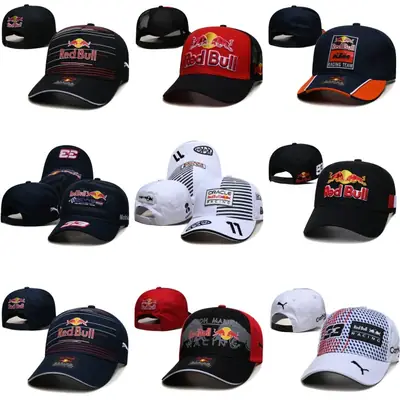 New Cross-Border Racing Cap Red Bull Car F1 Baseball Cap Hip-Hop Skateboard Cap Rock Hip-Hop Back Mesh Peaked Cap