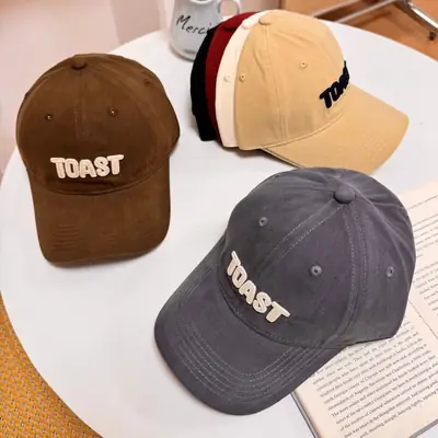 Men's Red Embroidered Baseball Cap TOAST Design