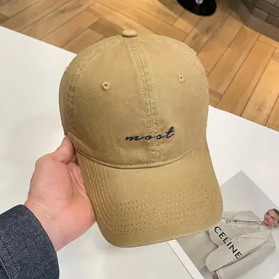 Men Korean Letter Sunshade Cap Wide Brim 30g