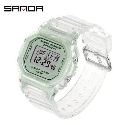 Transparent Digital Watch for Students Sports Outdoor Waterproof