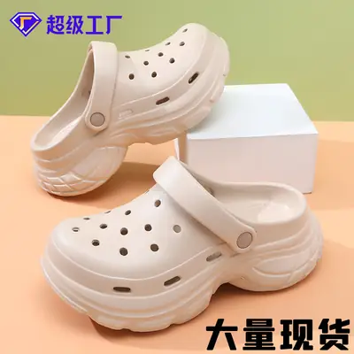 Women's Black Thick Heel Beach Sandals Summer Wear