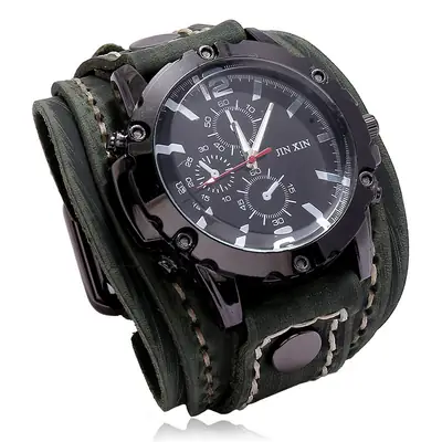 Cross-border Hot Punk Vintage Leather Watch for Men