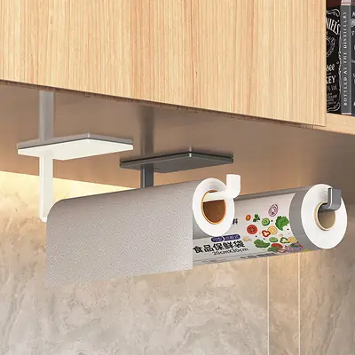 Kitchen Paper Towel Holder Punch-Free Cabinet Hanger