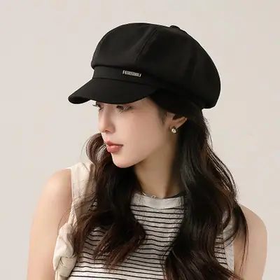 Japanese Style Light Gray Octagonal Cap for Girls